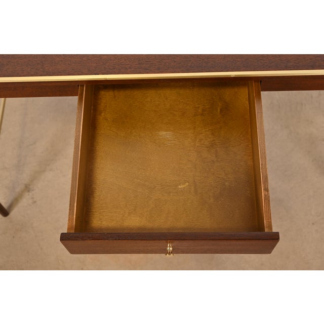 Paul McCobb Connoisseur Collection Mahogany and Brass Writing Desk, Newly Refinished For Sale In South Bend - Image 6 of 11