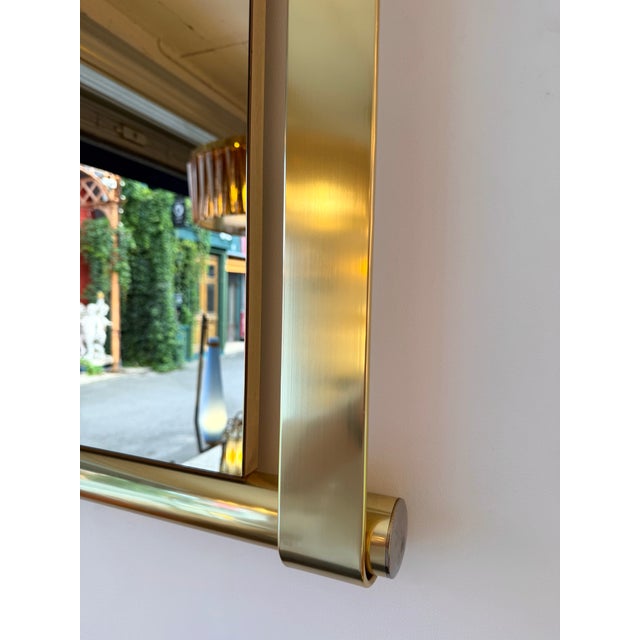 1970s Brass Mirror Pink Copper Glass by Luciano Frigerio, Italy, 1970s For Sale - Image 5 of 13