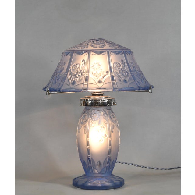 Art Deco French Art Deco Lamp by Pierre D' Avesn Lorrain Daum - 1930 France For Sale - Image 3 of 13