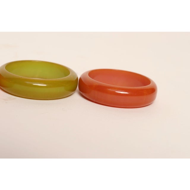 1930s Art Deco Multi-Color Bakelite Napkin Rings - Set of Six For Sale - Image 13 of 16