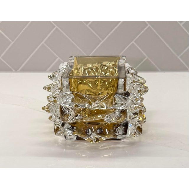 Global Views Studio a by Global Views Polish Art Glass Porcupine Small Vase - Amber For Sale - Image 4 of 12