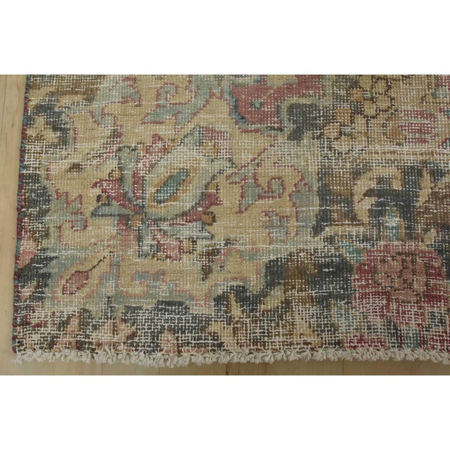 Tabriz Rug 6’3” X 10′ Pink Wool Vintage Distressed Hand-Knotted Carpet For Sale - Image 12 of 15