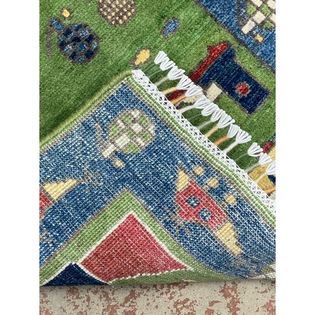 1980s Afghan War Pictorial Wool Rug 2’ X 2’11” For Sale - Image 5 of 5