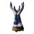 Vintage Blue and White Porcelain Chinoiserie Flow Blue Hands Sculpture Vase on Ornate Base For Sale