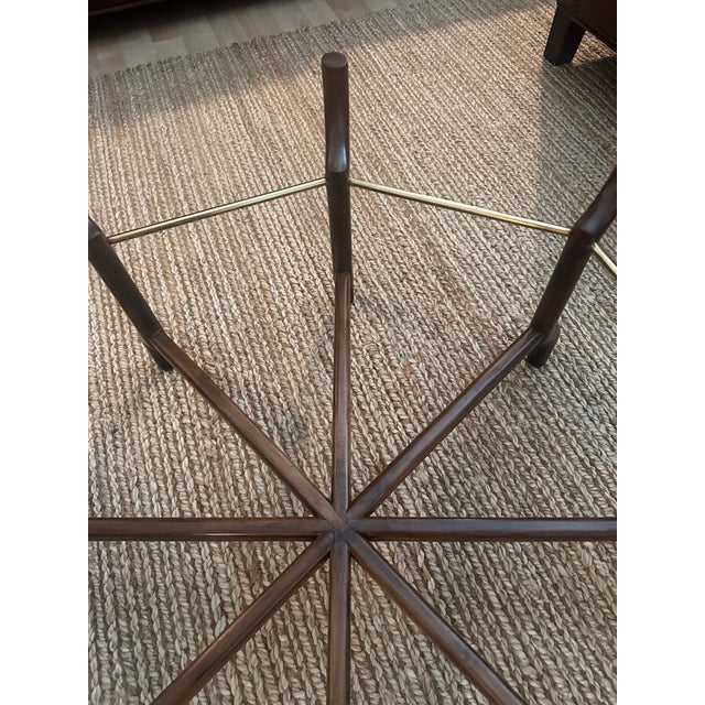 Mid 20th Century Vintage Baker Brass &. Glass Scalloped Coffee Table For Sale - Image 5 of 14