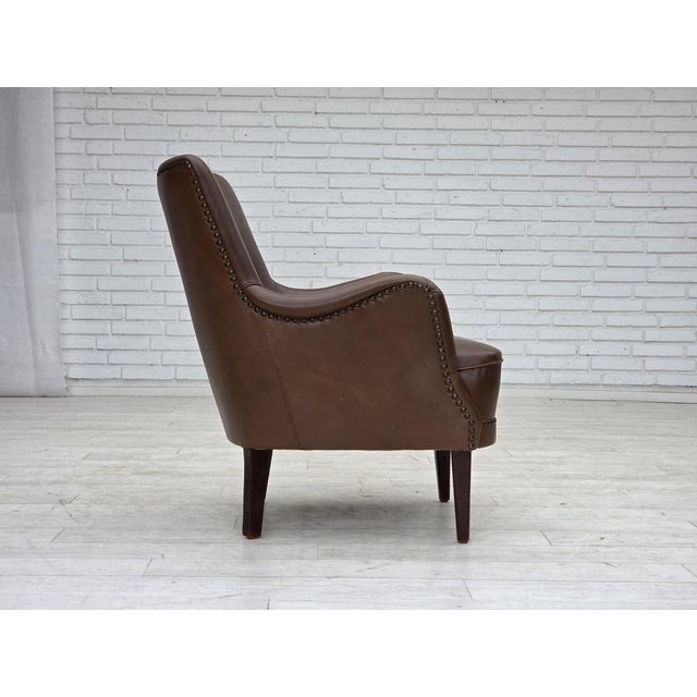 Vintage Danish Lounge Chair in Furniture Leather, 1960s For Sale - Image 9 of 18