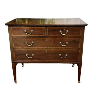 20th Century English Chest of Drawers in Mahogany and Oak For Sale