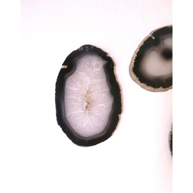 Black Late 20th Century Coasters Black and White Agate, Set of 4 For Sale - Image 8 of 12