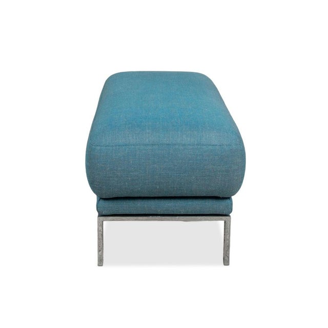 Blue Fabric Stool with Chrome Feet from Rolf Benz For Sale - Image 4 of 6
