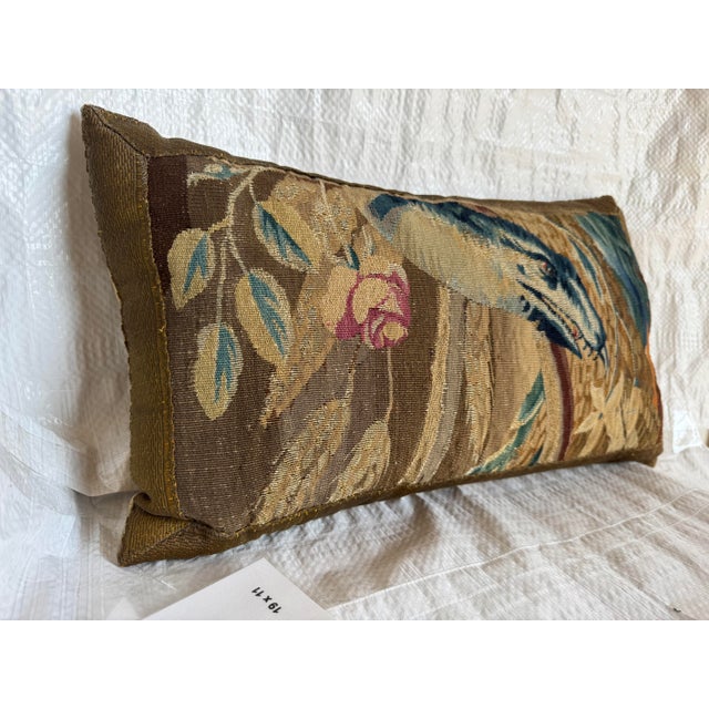 This authentic 18th century Beauvais tapestry pillow originates from France and dates to approximately 1750. Woven in wool...