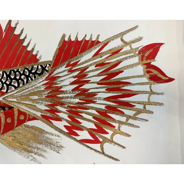 Mid-Century Venetian Modern Faux Bamboo Framed Paintings Antonio Ravagnan Fish -S/2 For Sale In Atlanta - Image 6 of 8