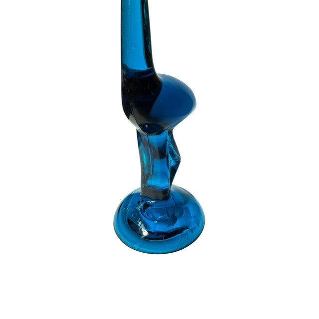 Blue 1960s Blue Viking Glass Bluenique Egret Crane Figurine For Sale - Image 8 of 11
