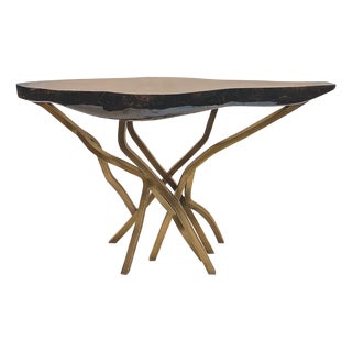 Tessellated Shell and Brushed Bronze Console Table attributed to R & Y Augousti, France, 2017 For Sale