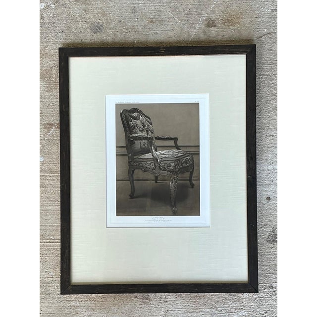 Beige Framed Antique French Chair Print For Sale - Image 8 of 13