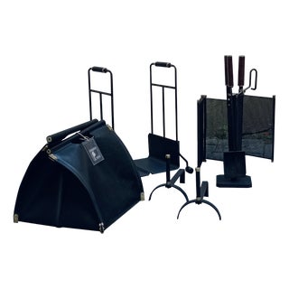 Fireplace Set by Afra & Tobia Scarpa for Dimensione Fuoco, Italy, 1970s, Set of 5 For Sale