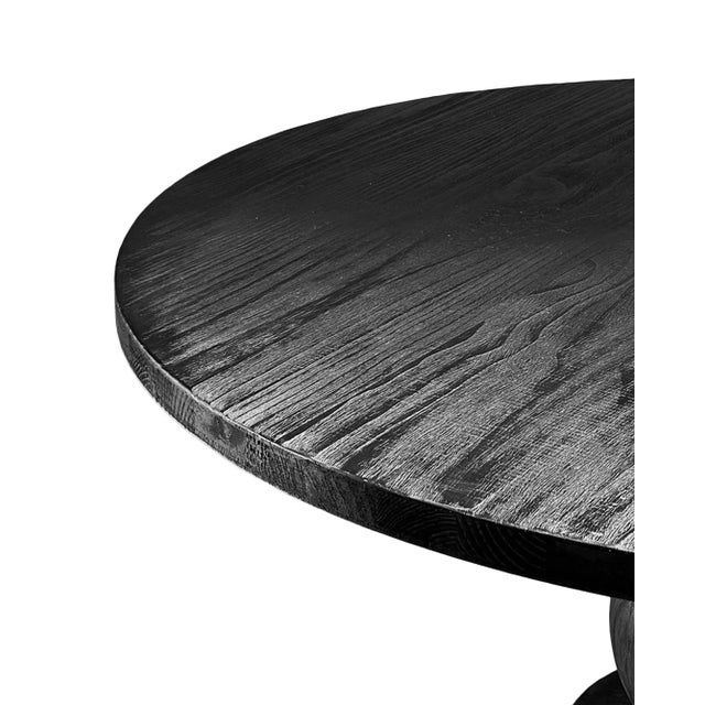 2020s Black Stack Pedestal Dining Table For Sale - Image 5 of 7