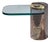 Karl Springer Mid Century Sculpture Leg Gunmetal and Glass Side Table For Sale