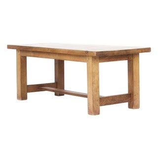 Mid-Century Rustic Brutalist Oak Dining Table, 1960s For Sale