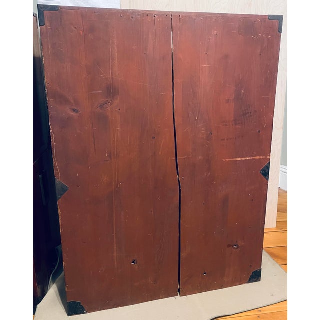 19th Century Japanese Meiji Period Isho-Tansu Clothing Chest With Iron Hardware For Sale - Image 10 of 11