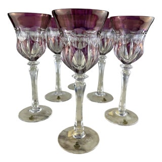 Vintage Lead Crystal Glasses, 1980s, Set of 6 For Sale