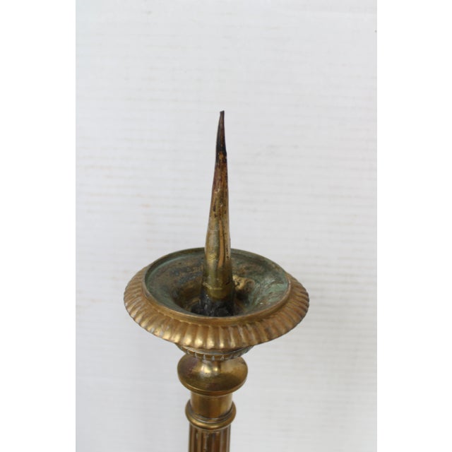 Late 19th Century 1850-1890 French Madonna and Child Empire Altar Cathedral Candleholders - A Pair For Sale - Image 5 of 6