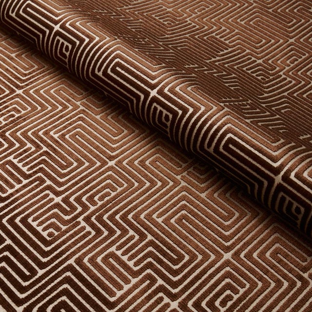 SAMPLE - Schumacher Lisboa Velvet Fabric In Bronze For Sale