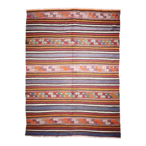 Handwoven Turkish Kilim for Floor-4' 5'' X 6' 4''