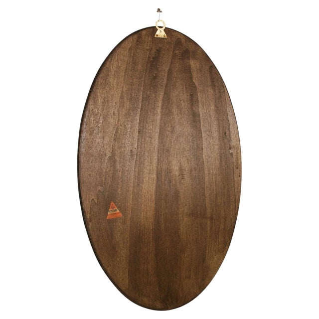 Mid-Century Modern Mid-Century Oval Diamond-Beveled Mirror from Fontana Arte, Italy, 1950s For Sale - Image 3 of 9