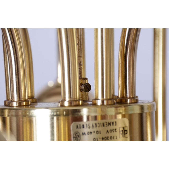 Mid-Century Chandelier in Brass and Opaline Glass, Czech, 1950s For Sale - Image 6 of 16