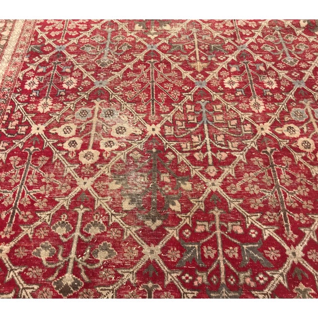 Brick Red Antique Bakshayesh Design Rug - 8′6″ × 10′ For Sale - Image 8 of 13