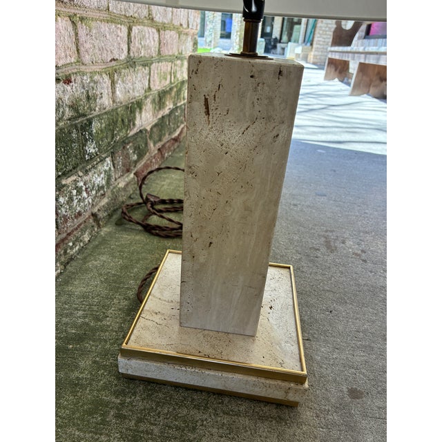 Stone Vintage Travertine Lamp, France For Sale - Image 7 of 13
