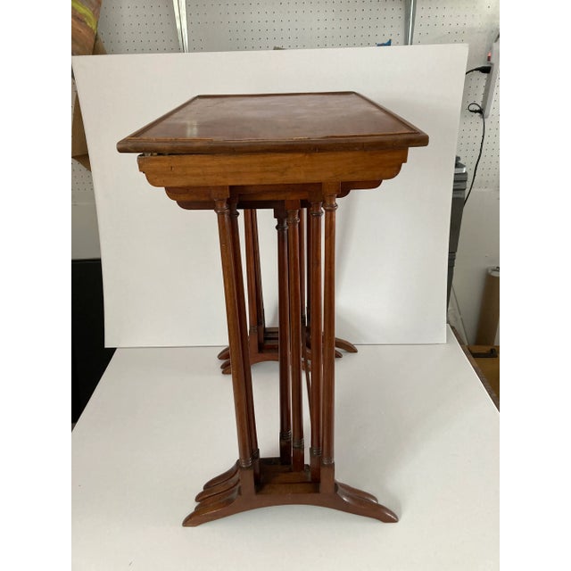 1930s Vintage Adirondack Nesting Tables S-4, Spindle Hardwood 28”h For Sale - Image 5 of 9