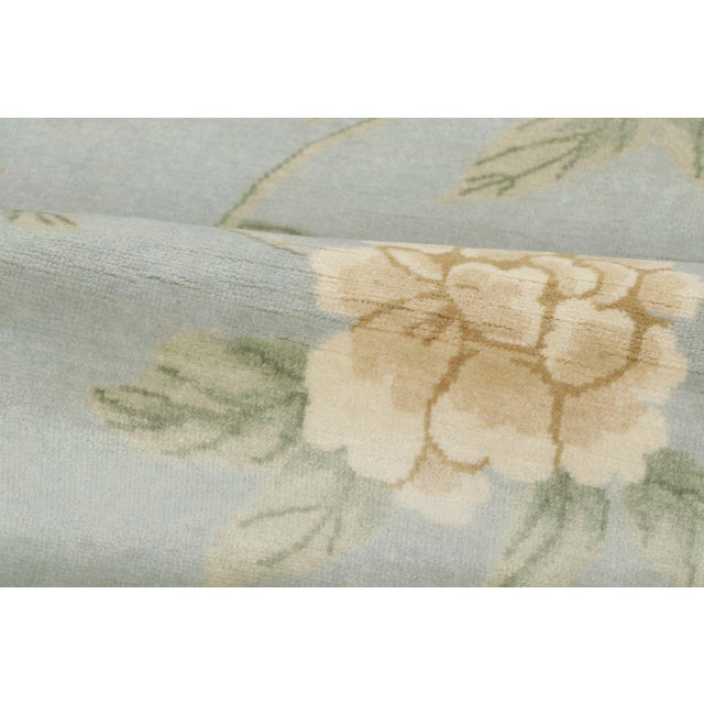 Chinese Art Deco Style Floral Vinery Wool Square Rug by Rug & Kilim, India For Sale In New York - Image 6 of 8