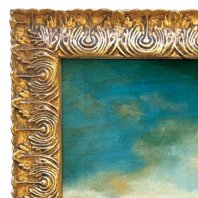 Various Artists Contemporary Plein Air "Clouds and Sky" Oil Painting in Vintage Gold Frame For Sale - Image 4 of 6