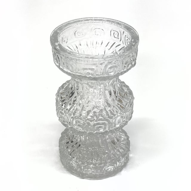 Glass Mid Century Textured Glass Staggered Height Vases by Oberglass Austria - Set of 3 For Sale - Image 7 of 10