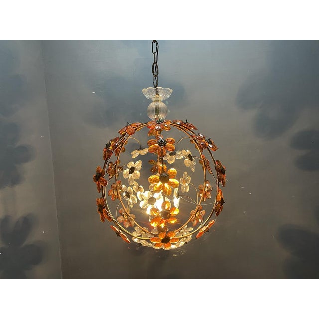 Vintage Pendant with Amber and Transparent Crystals For Sale - Image 18 of 18