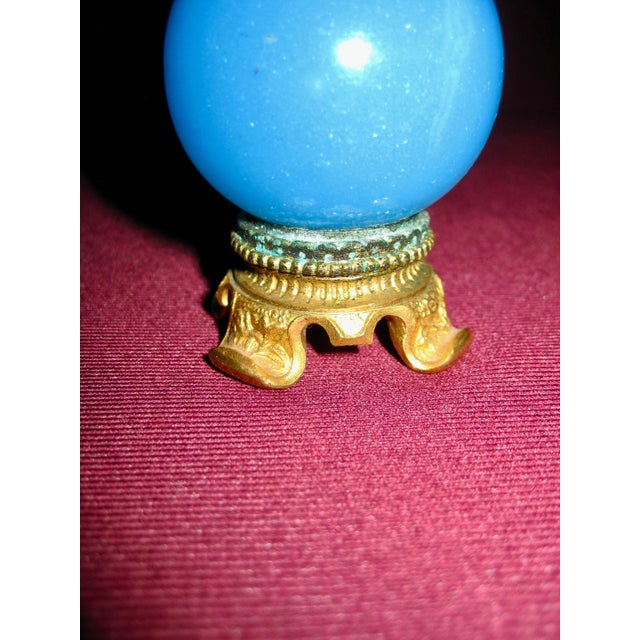 Blue Mid 19th Century Napoleon III French Bleu Opaline Amphora For Sale - Image 8 of 9