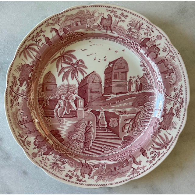 Spode Set of 6 Vintage Red and White Spode Archive Collection Plates For Sale - Image 4 of 16
