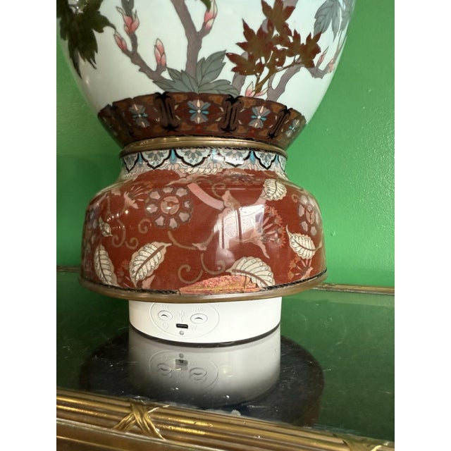 Large Japanese Cloisonne Enamel Lidded Vase Dragons Peonies Butterflies Goto For Sale - Image 13 of 18