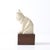 Cream Art Deco Cubist Cat Sculpture in Cream Enamel on Brown Rectilinear Base For Sale - Image 8 of 14
