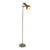 Brushed Metal and Brass Adjustable Spotlight Task Floor Lamp Vintage Mid-Century Modern For Sale