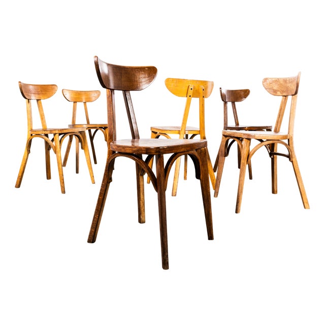 Harlequin Flat Seat Whale Tail Dining Chairs, 1960, Set of 6 For Sale