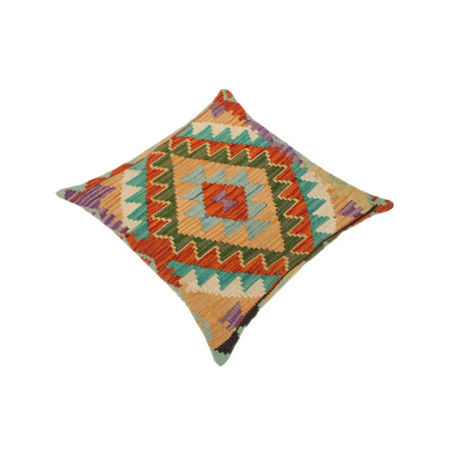 Rustic Rustic Turkish Annabel Hand Woven Kilim Throw Pillow For Sale - Image 3 of 5