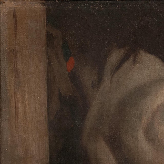 Realism 'Study of a Gray Horse' by Otto Bache, Circa 1910, Rear View, Equine, Danish Realism For Sale - Image 3 of 8