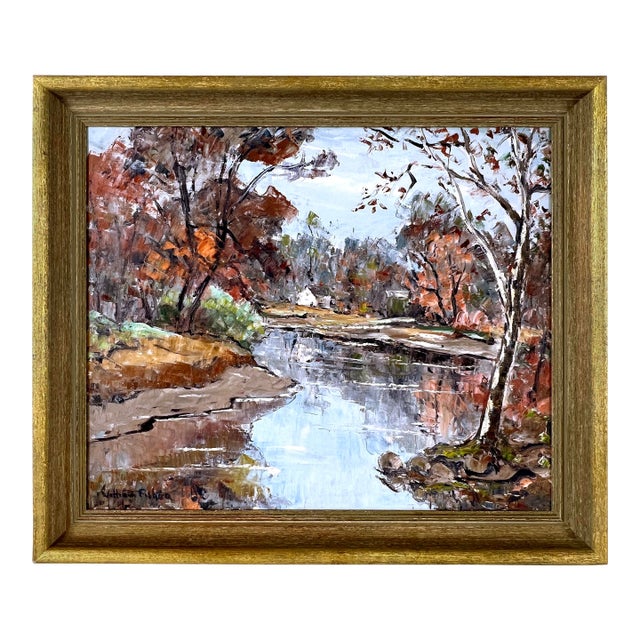 Riverside Cottage in Spring Kennebunkport Maine Pallet Knife Impasto Texture by William Fisher For Sale