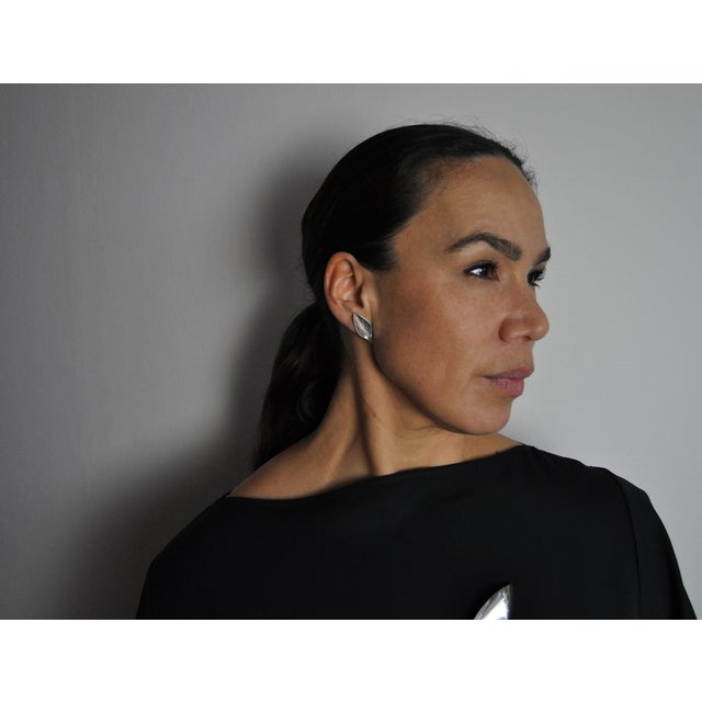 Modernist Sterling Silver Leaf Earclips by Hermann Siersbøl, 1940-1950s, Set of 2 For Sale - Image 7 of 8