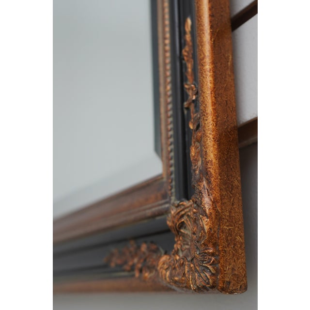 1980s Baroque Black & Gold Wall Mirror For Sale - Image 5 of 8