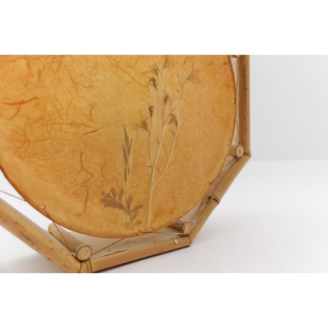 Beige Large Mid-Century Modern Japanese Wall Lamp in Bamboo and Rice Paper, 1960s For Sale - Image 8 of 13
