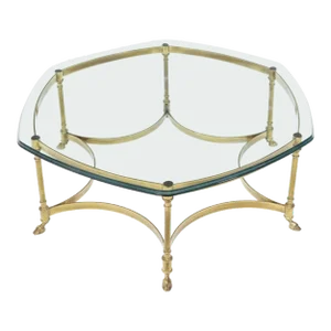 Vintage Labarge Brass and Glass Coffee Table