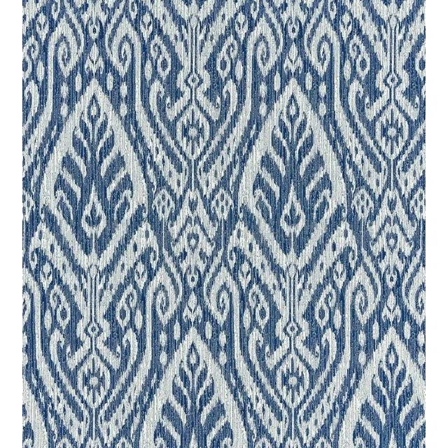 Sample - The House of Scalamandré Borneo Ikat Fabric, Indigo For Sale